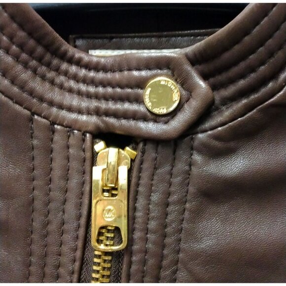 MICHAEL Michael Kors Women’s Brown 100% Leather Moto Jacket in Small - Picture 9 of 16